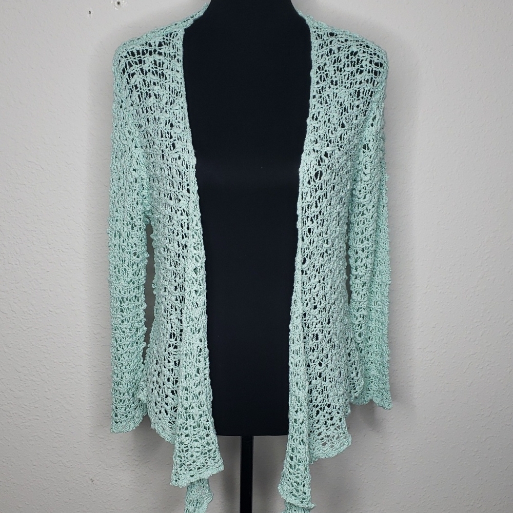 NEW Kaktus Open Knit Soft Open Front Long Sleeves Cardigan Size S/M Beachy - Picture 1 of 16